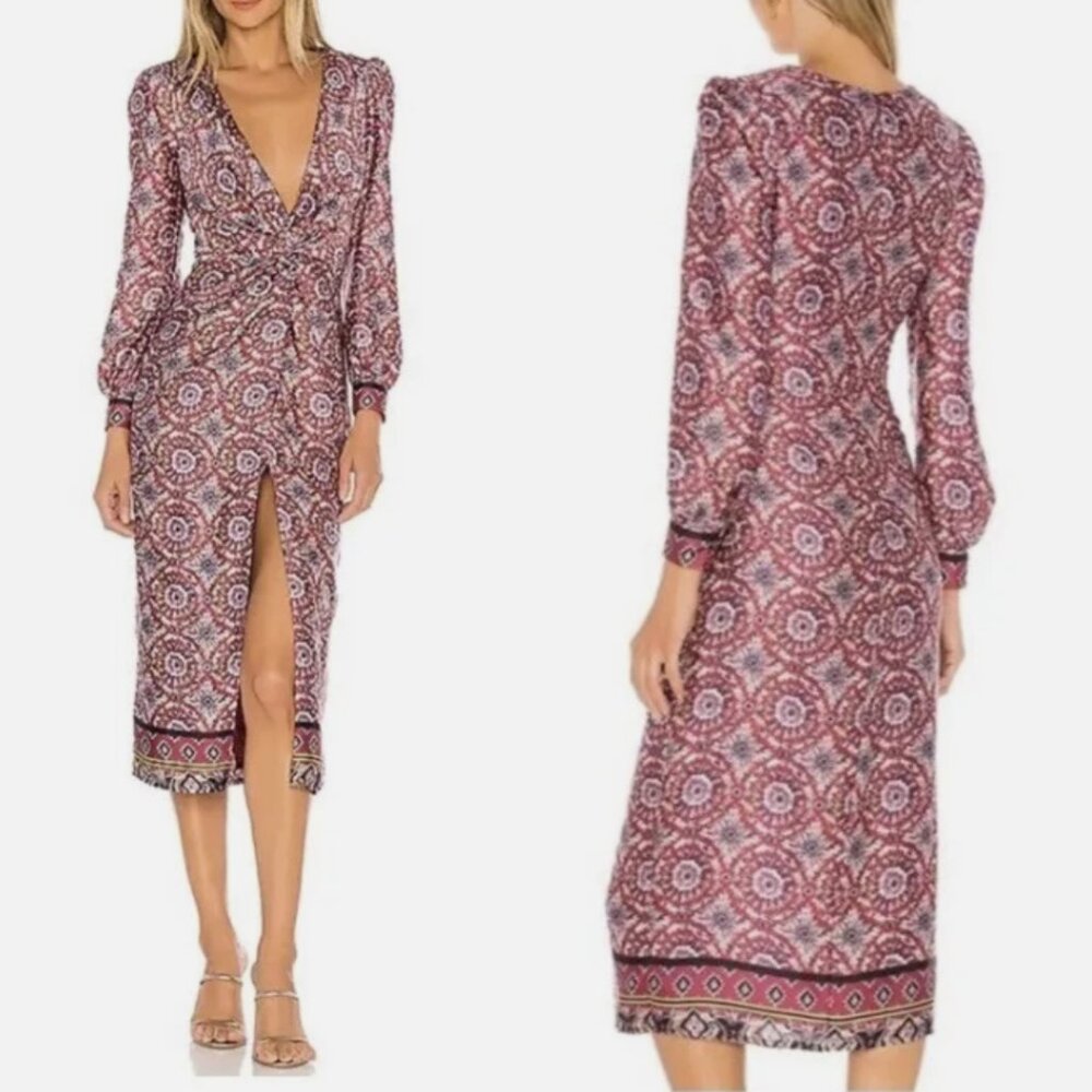 MAJORELLE Multicolor Patterned Midi Dress